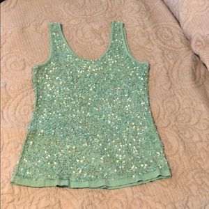 Teal turquoise sequin top Sparkles!